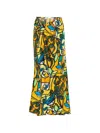 Christopher Esber Printed Draped Silk Maxi Skirt In Multi
