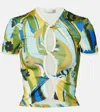 Christopher Esber Acidic Floral Cropped T-shirt In Multi