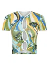 Christopher Esber Acidic Floral Cropped T-shirt In Multi