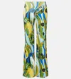 Christopher Esber Acidic Floral Jersey Wide-leg Pants In Multi