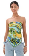 Christopher Esber Acidic Floral Silk Scarf Top Acidic Floral Print In Multi