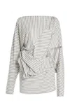 Christopher Esber Aiba Draped Cotton Jersey Mini Dress In Stripe
