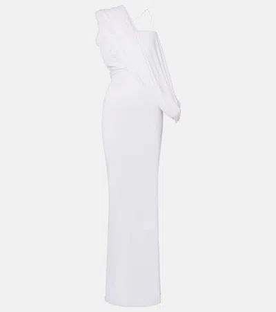 Christopher Esber Aiba Draped Jersey Maxi Dress In White