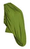 Christopher Esber Aiba Draped Jersey Top In Green