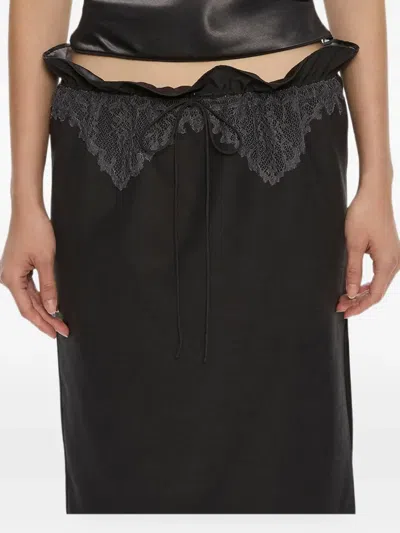 Christopher Esber Anais Lace-trimmed Tie Midi Skirt In Black