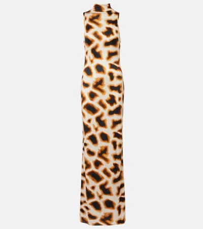 Christopher Esber Animal-print Maxi Dress In Brown