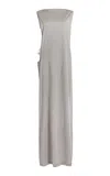 Christopher Esber Anora Cutaway Cotton Jersey Maxi Dress In Grey