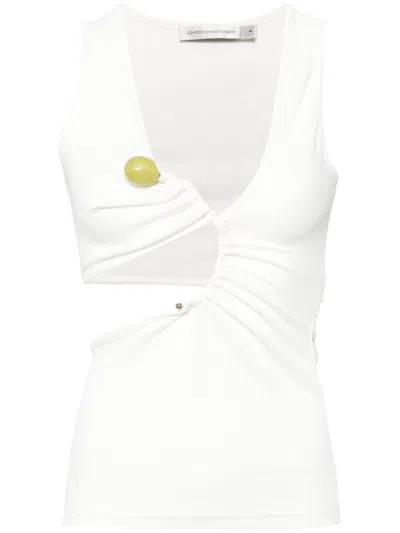 Christopher Esber Arc-stone Tank Top In White