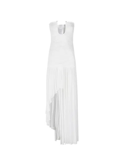 Christopher Esber Arced Orion Asymmetric Dress In White