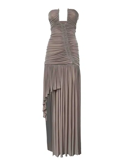 Christopher Esber Arced Orion Maxi Dress In Gray