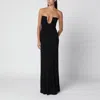 Christopher Esber Arced Palm Black Viscose Strapless Dress In Black