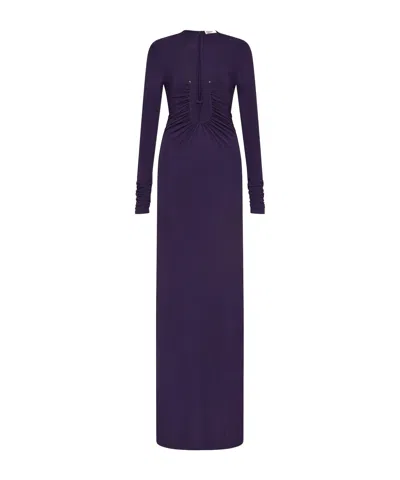 Christopher Esber Arced Palm Long-sleeve Dress In Purple