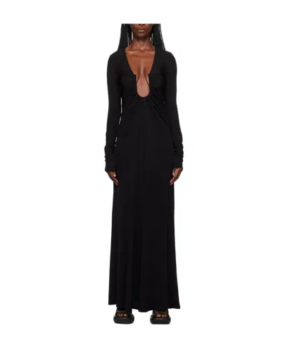 Christopher Esber Arced Palm Maxi Dress In Black