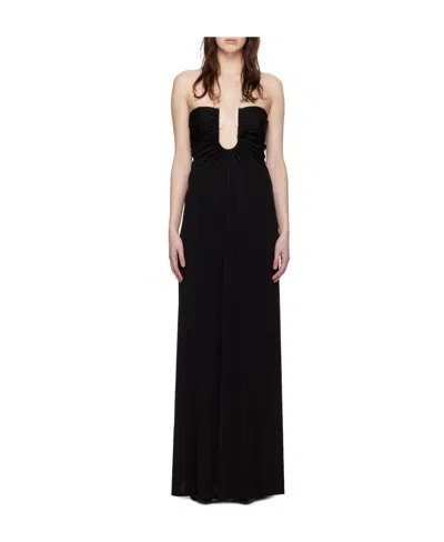 Christopher Esber Arced Palm Strapless Dress In Black