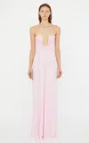 Christopher Esber Arced Palm Strapless Dress In Light Pink