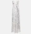 Christopher Esber Arched Palm Sequined Gown In White