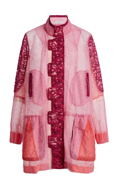 Christopher Esber Arden Lace Hunt Jacket In Pink