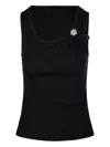 Christopher Esber Asymmetric Button-detail Tank Top In Black