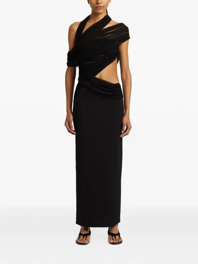 Christopher Esber Asymmetric Cut-out Maxi Dress In Black