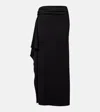 Christopher Esber Asymmetric Draped Jersey Maxi Skirt In Black