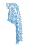 Christopher Esber Asymmetric Lace Mini Dress In Blue