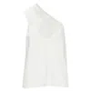 Christopher Esber Asymmetric Lace Trim Camisole Slip Top In White