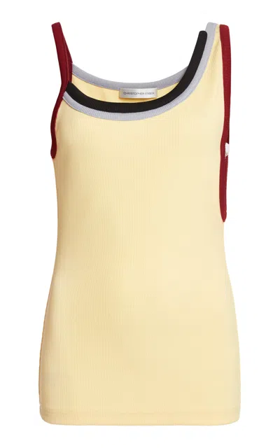 Christopher Esber Asymmetric Multi Verner Tank Top In Yellow