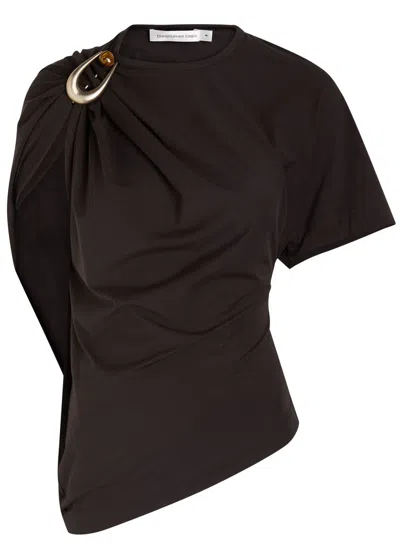 Christopher Esber Asymmetric Stretch-cotton T-shirt In Black