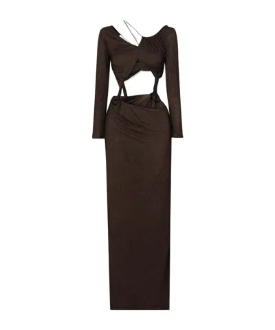 Christopher Esber Asymmetrical Cutout Dress In Brown