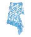 Christopher Esber Asymmetrical Floral Cotton Lace Skirt In Blue