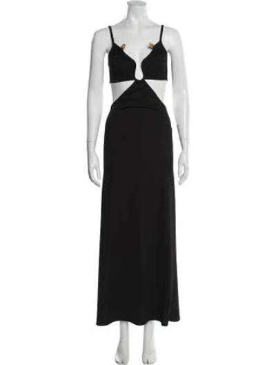 Pre-owned Christopher Esber Asymmetrical Long Dress In Black