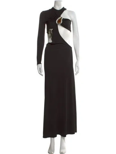 Pre-owned Christopher Esber Asymmetrical Long Dress In Black