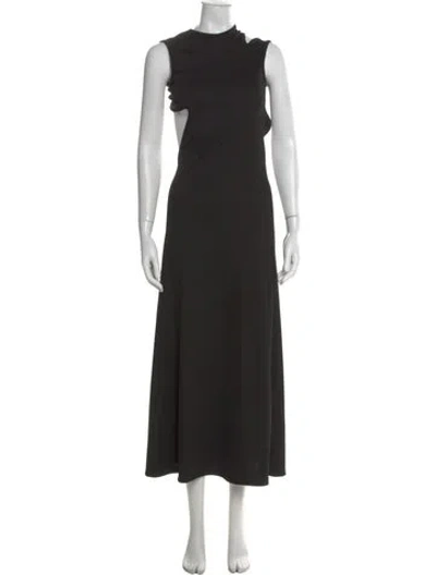 Pre-owned Christopher Esber Asymmetrical Long Dress In Black