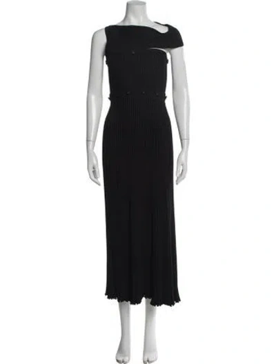 Pre-owned Christopher Esber Asymmetrical Long Dress In Black