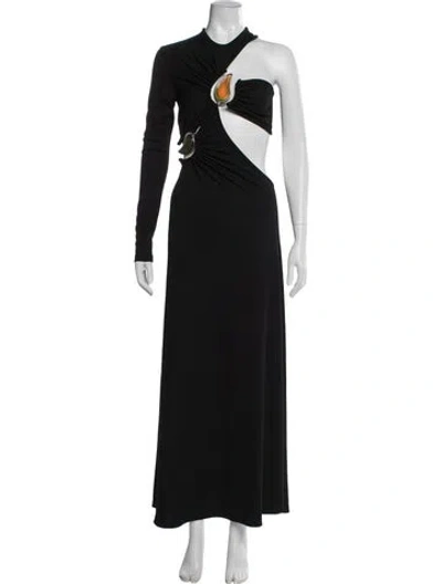 Pre-owned Christopher Esber Asymmetrical Long Dress In Black