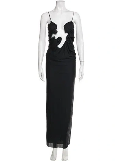 Pre-owned Christopher Esber Asymmetrical Long Dress In Black