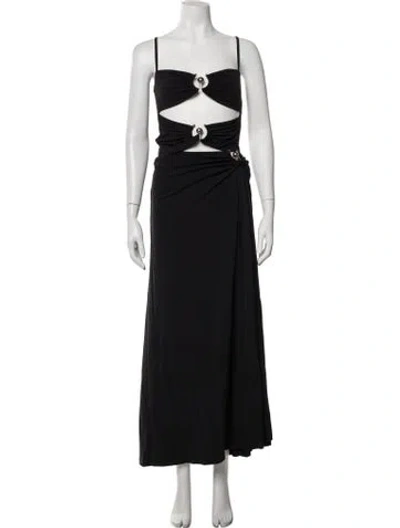 Pre-owned Christopher Esber Asymmetrical Long Dress In Black