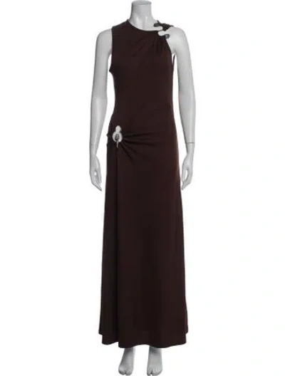 Pre-owned Christopher Esber Asymmetrical Long Dress In Brown