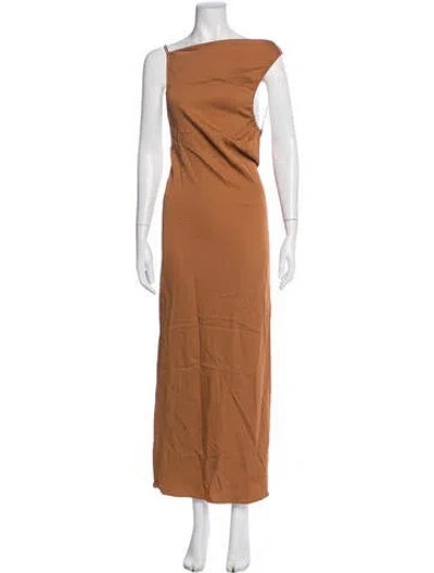 Pre-owned Christopher Esber Asymmetrical Long Dress In Brown