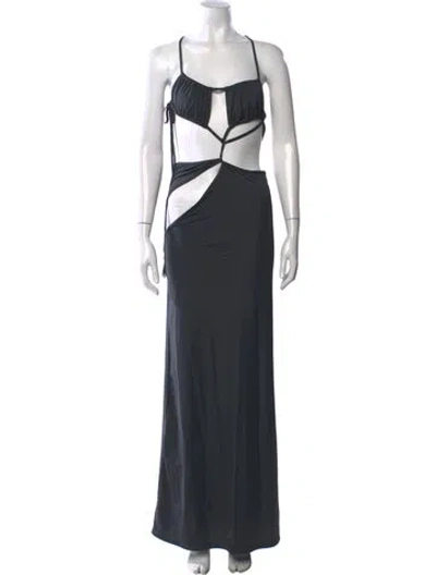 Pre-owned Christopher Esber Asymmetrical Long Dress In Gray