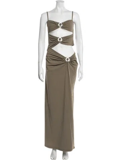 Pre-owned Christopher Esber Asymmetrical Long Dress In Green