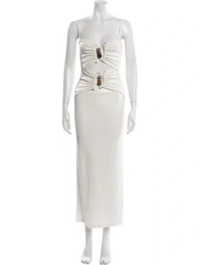 Pre-owned Christopher Esber Asymmetrical Long Dress In Neutral
