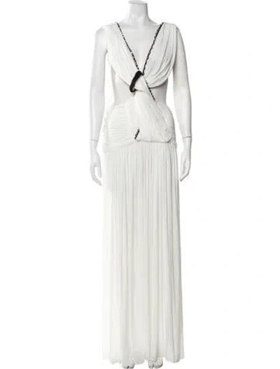 Pre-owned Christopher Esber Asymmetrical Long Dress In Neutrals