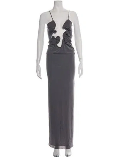 Pre-owned Christopher Esber Asymmetrical Long Dress In Purple