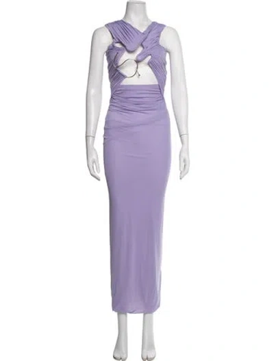 Pre-owned Christopher Esber Asymmetrical Long Dress In Purple