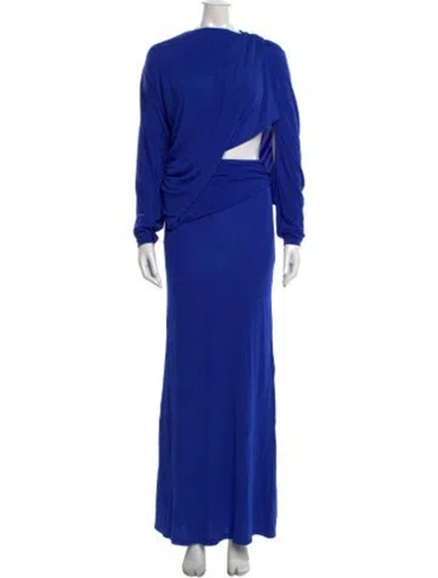 Pre-owned Christopher Esber Asymmetrical Long Dress W/ Tags In Blue