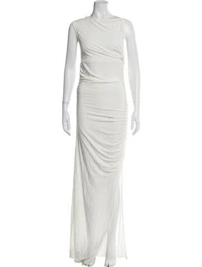 Pre-owned Christopher Esber Asymmetrical Long Dress In White