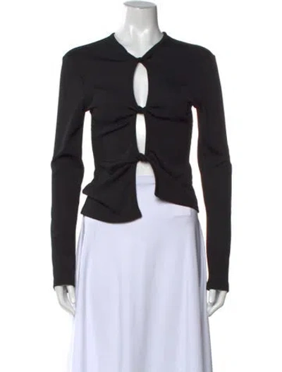 Pre-owned Christopher Esber Asymmetrical Long Sleeve Top In Black
