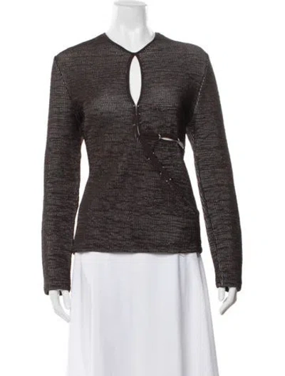 Pre-owned Christopher Esber Asymmetrical Long Sleeve Top W/ Tags In Black