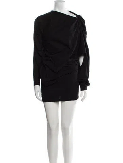 Pre-owned Christopher Esber Asymmetrical Midi Length Dress In Black